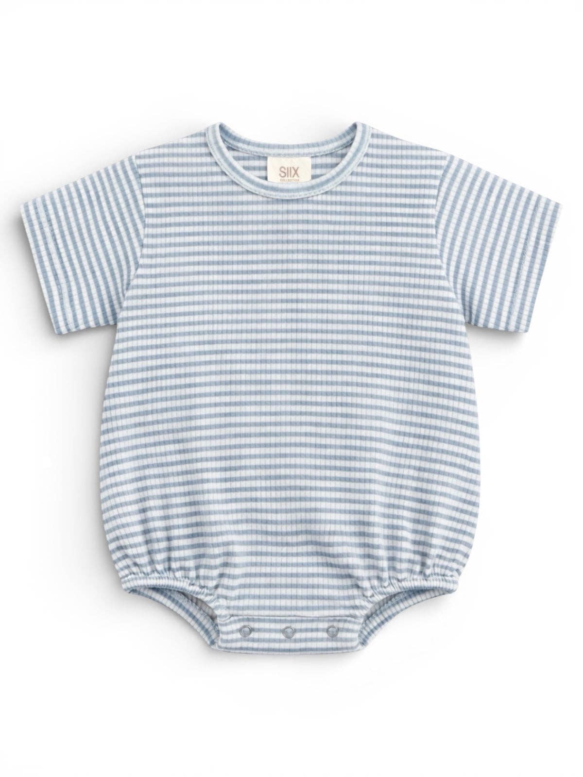Blue Stripe Ribbed T-Shirt Bubble