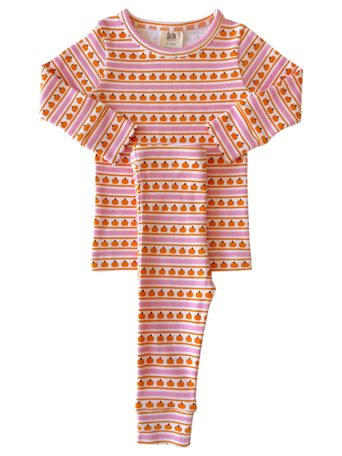 Pumpkin Stripe Pink Organic 2-Piece Set