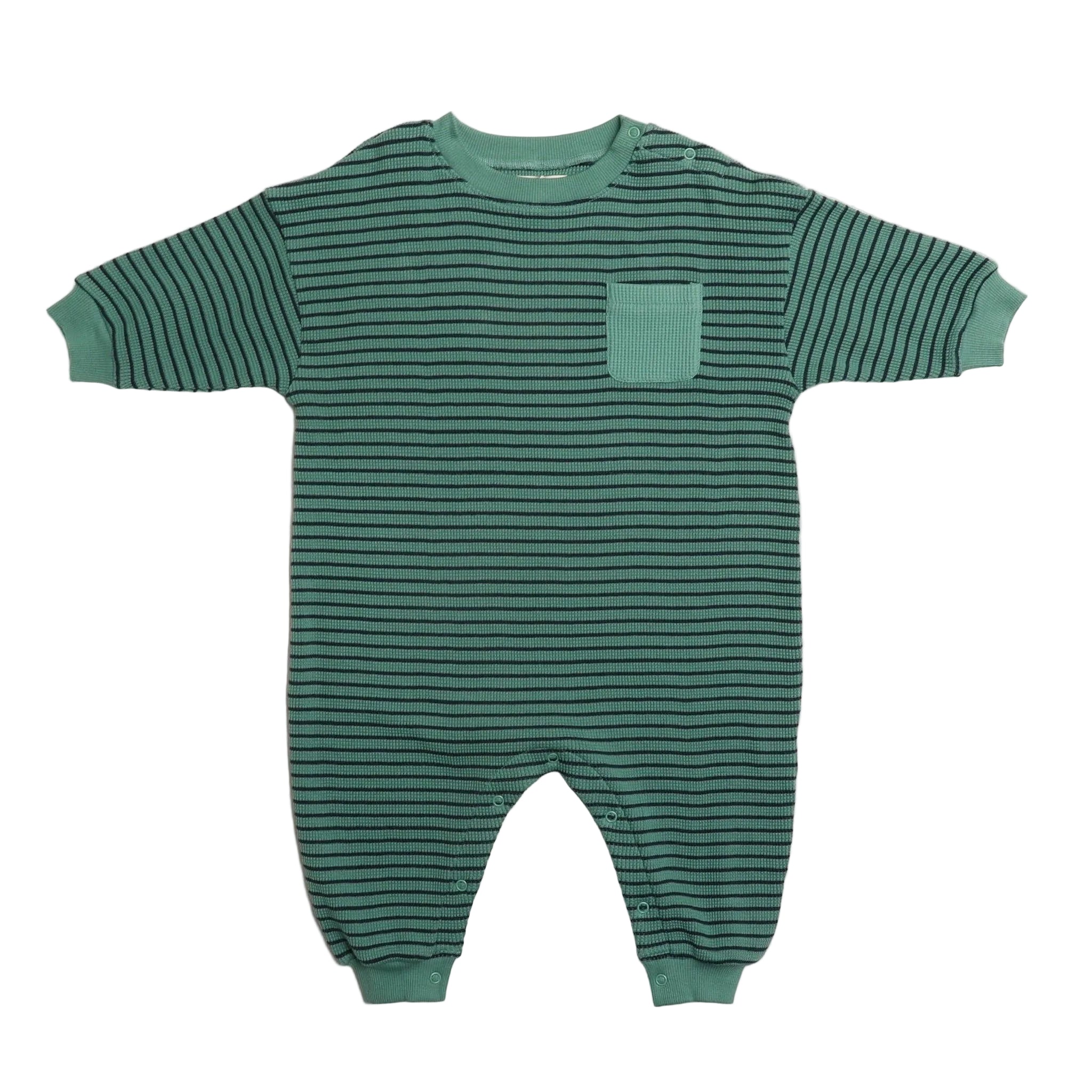 Thin Green Stripe Romper