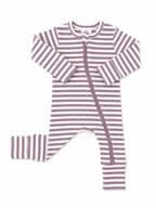 Violet Stripe Ribbed 2-Way Zip Romper