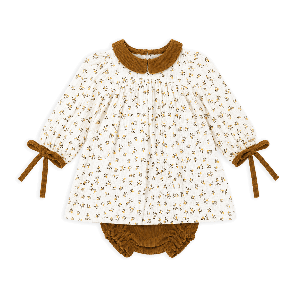 Ditsy Floral Baby Dress + Corduroy Bloomer Set
