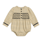 Hand Smocked Gingham Baby Romper