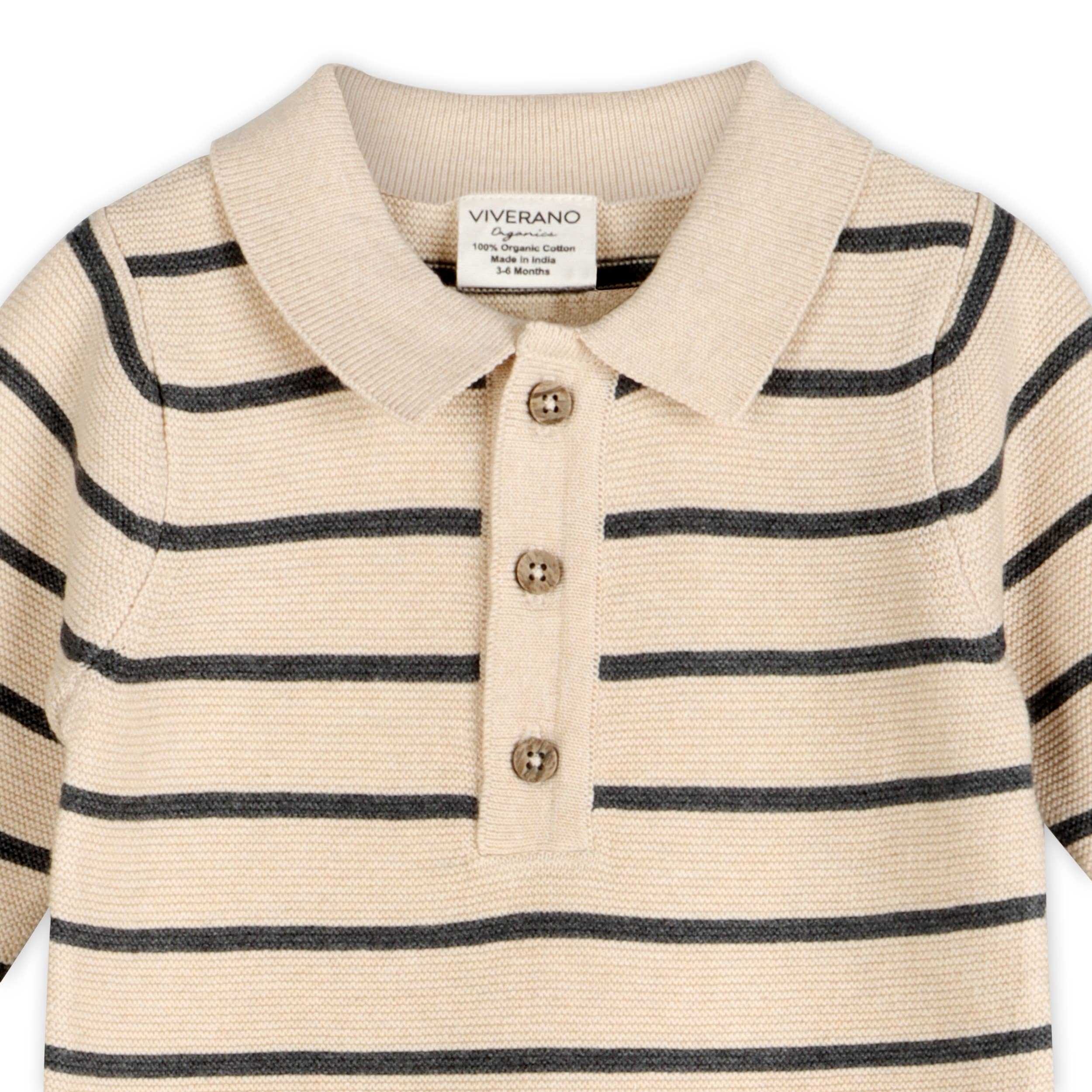 Stripe & Collar Knit Jumpsuit
