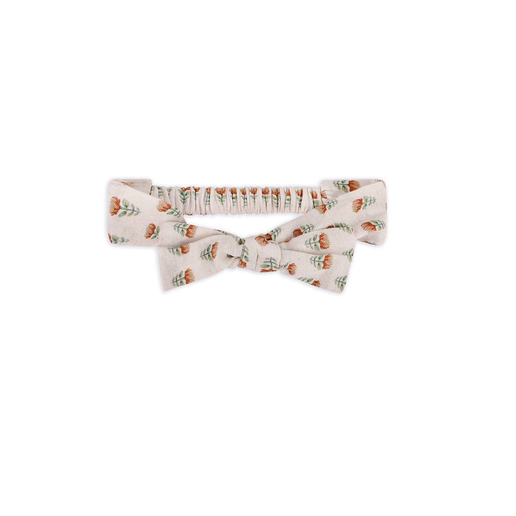 Block Print Floral Baby Romper & Headband