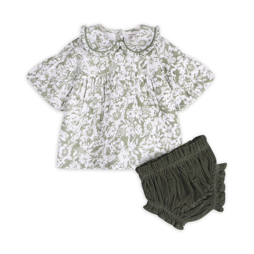 Lucille Floral Baby Dress & Bloomer Set