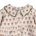 Block Print Floral Baby Romper & Headband