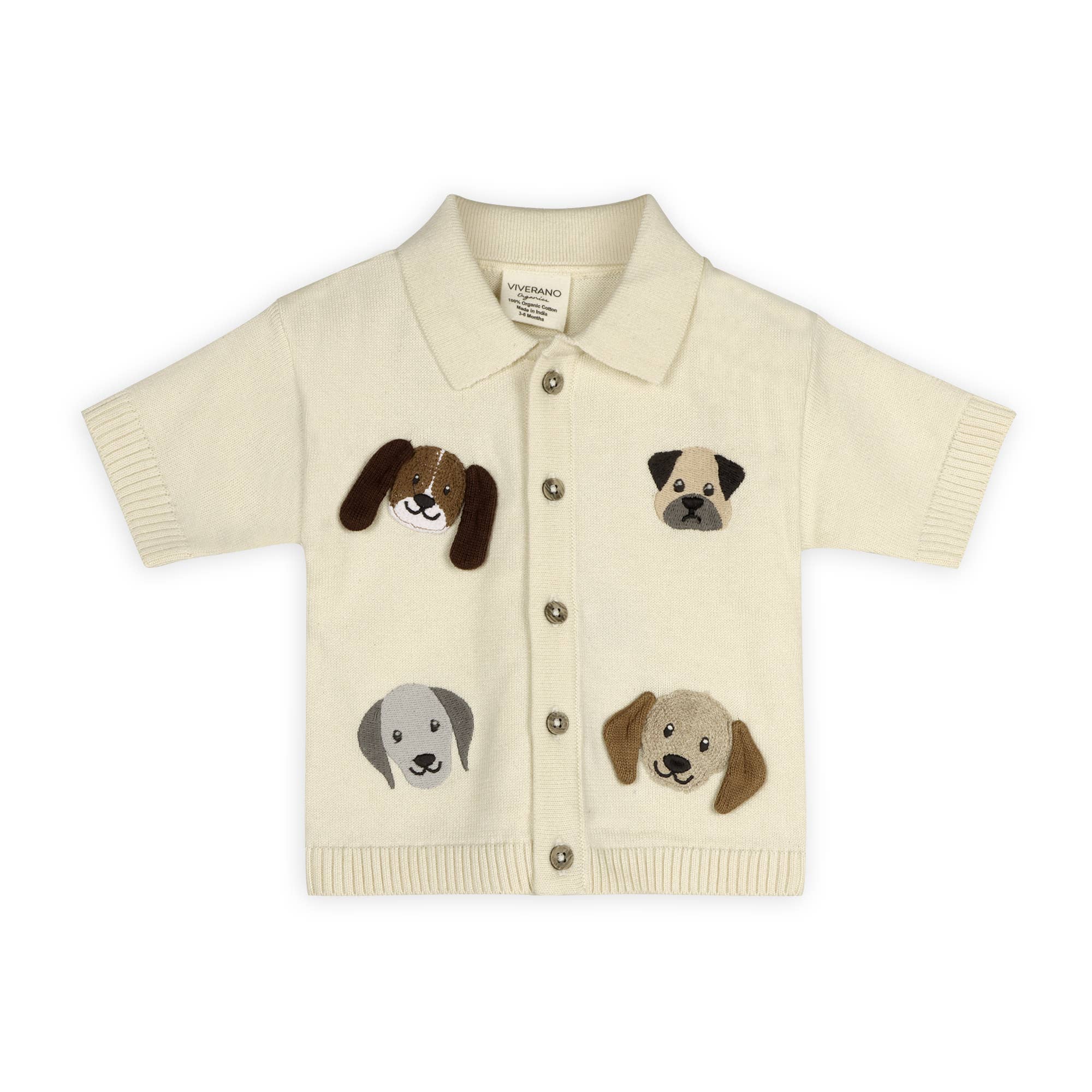 Doggy Embroidered Baby Shirt & Shorts Set