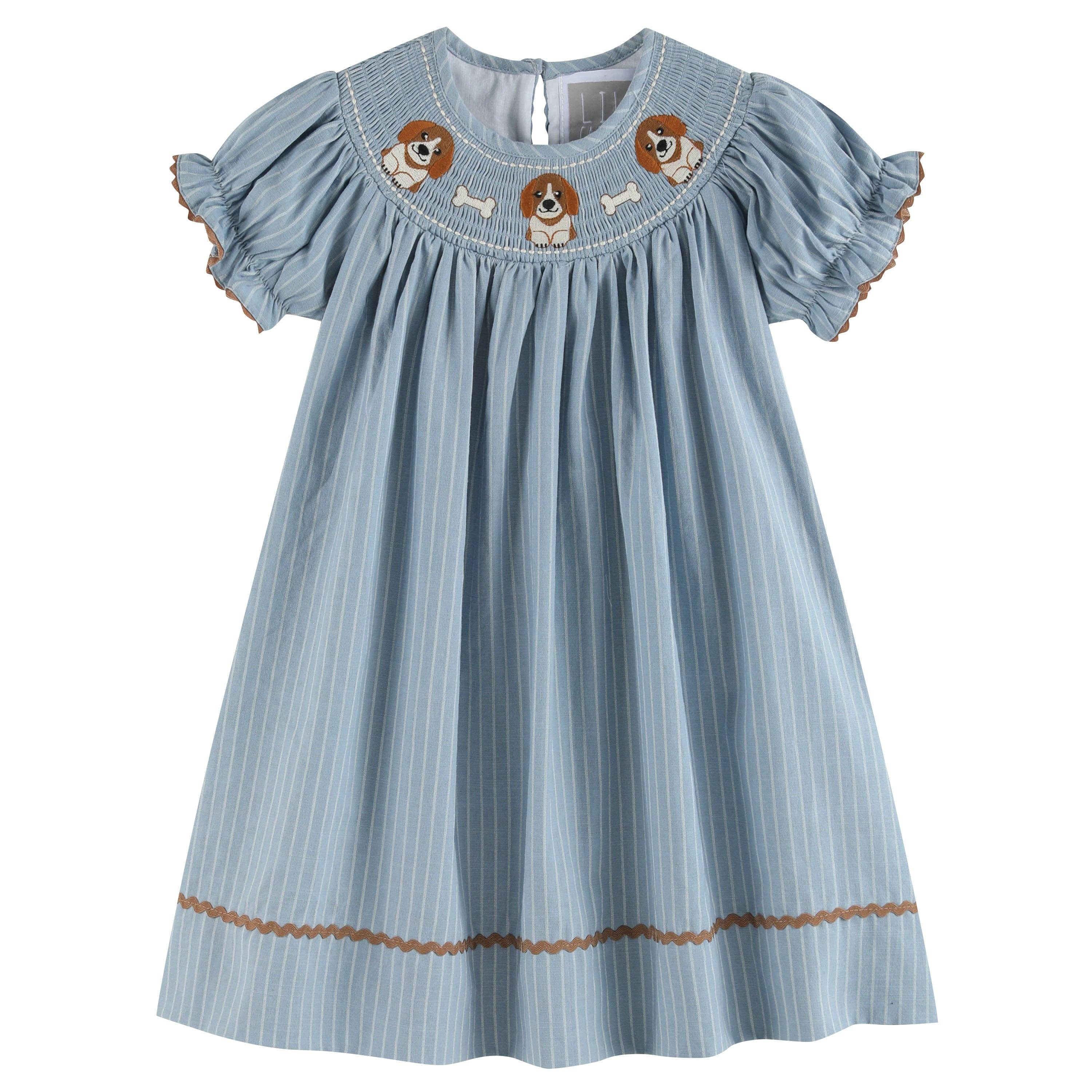 Puppy Smocked Dress