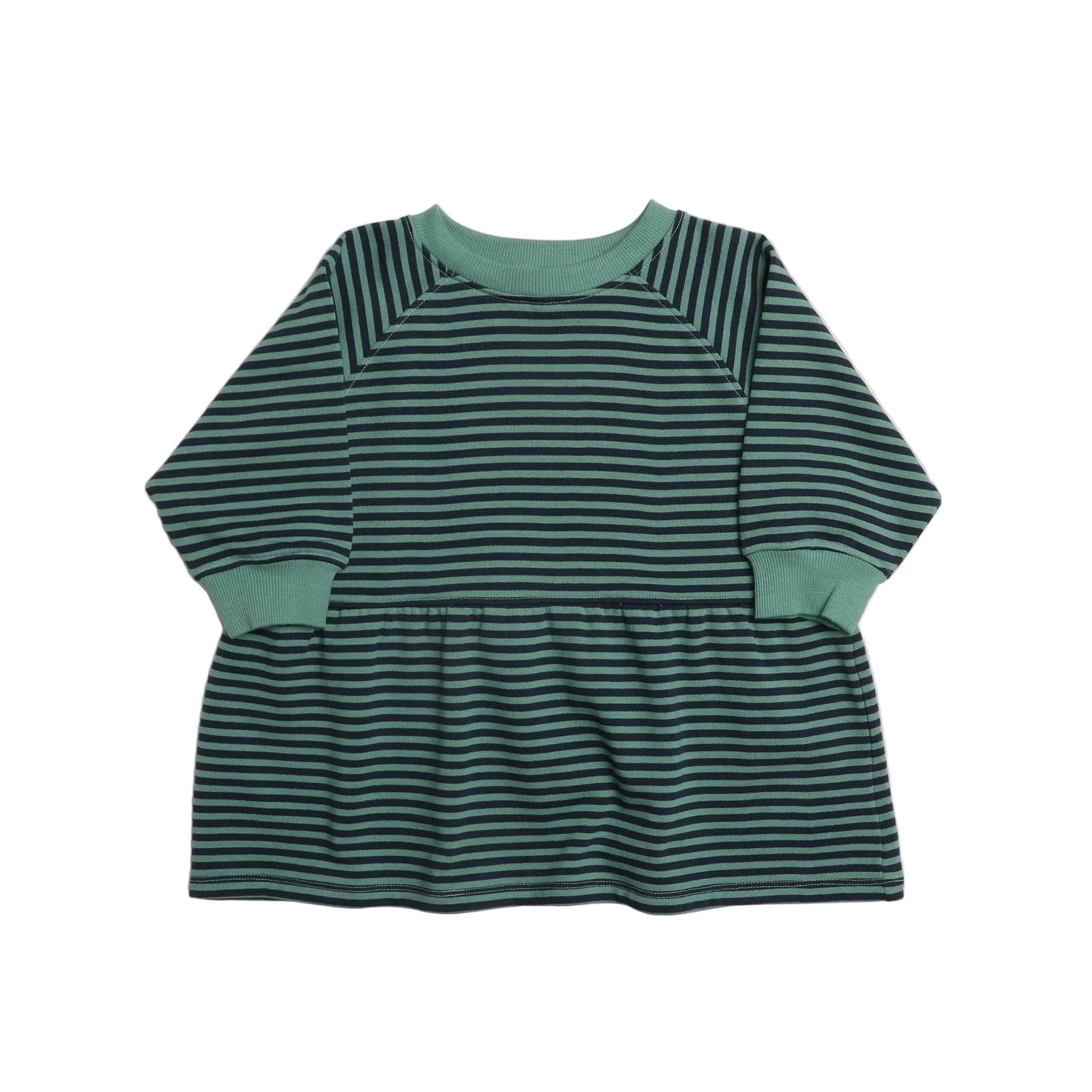 Green & Blue Striped Dress