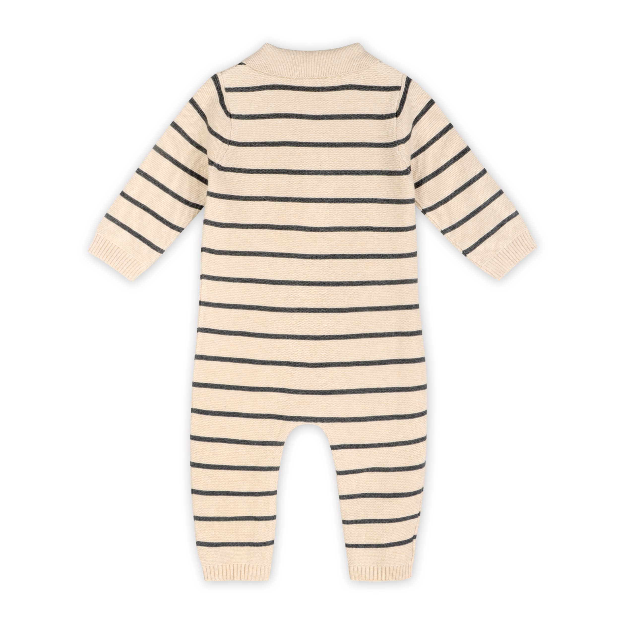 Stripe & Collar Knit Jumpsuit