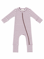 Violet Stripe Ribbed 2-Way Zip Romper