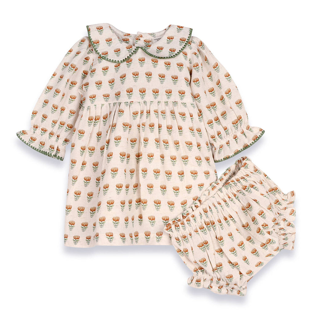 Floral Baby Dress & Bloomer Set